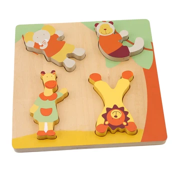 

1 Set Children' S Wooden Puzzles Toy Cartoon Animal Matching Game children's Early Educational Intelligence Toys Gifts