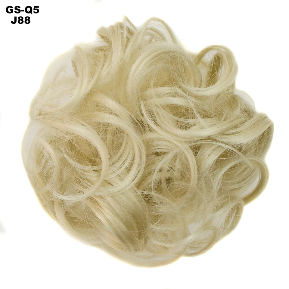 TOPREETY термостойкие синтетические волосы 30гр кудрявый шиньон с резиновой лентой наращивание волос Updo пончик шиньоны Q5