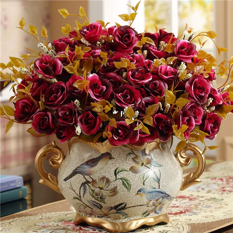 Retro desk vase living room dining table decorative handicrafts ornament flowerpot Classical vase floor flower vase flower pots hydroponic vase plastic vase glass vase ceramic vase