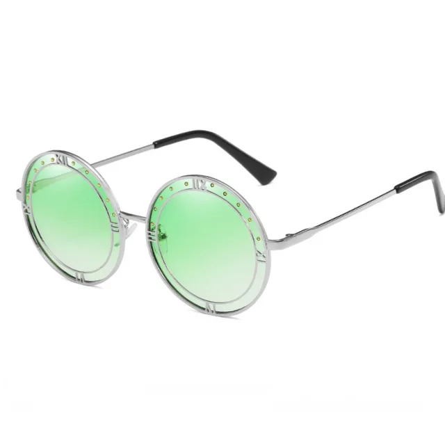 New Fashion Women Men Retro Round Clock Sunglasses Brand Designer