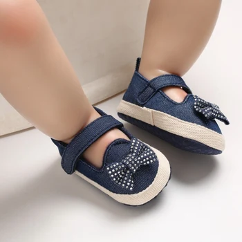 

Newborn Baby Girl Shoes Bow Sneakers Toddler Cotton Bow Shoes Infant Firlst Walker Princess Sequin Stars Leather Shoes 0-18M
