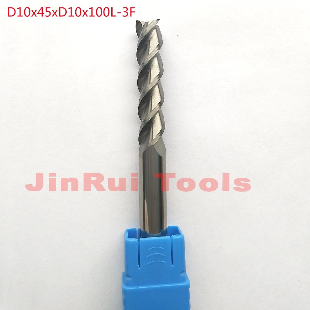 

1pc D10*45*D10*100 HRC50 3 Flutes Flat End Mills For Aluminum CNC Milling Tools Router bits