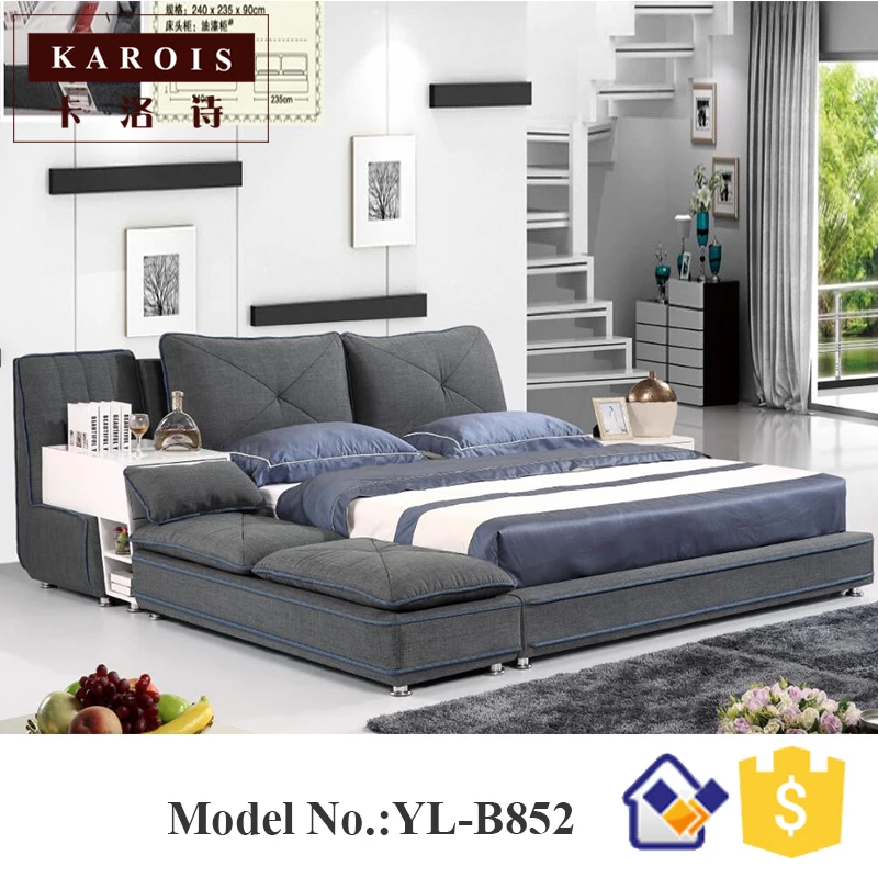 Современная качественная тканевая платформа для спальной комнаты B852|bed design|designer