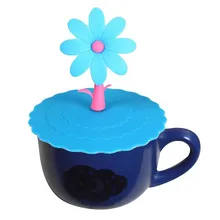 Противопылевая силиконовая крышка для чашки с изображением подсолнуха, крышка для кофейной чашки на присоске, многоразовая крышка для чашки с изображением подсолнуха, горячая распродажа