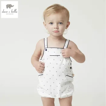 

DB4997 dave bella summer new born baby girls boys cotton romper childs infant romper kids lovely rompers 1 pc children romper