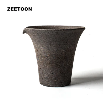 

Zen Japanese Vintage Coarse Pottery Fair Cup Kung Fu Tea Set Tea Cup Puer Tea Cha Hai Master Cups Teacup Creative Home Decor