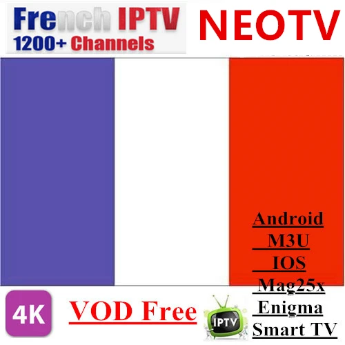 

NEOTV French Iptv subscription Live TV VOD Movies channels French Arabic UK Europe Neo PRO one year Smart TV mag box