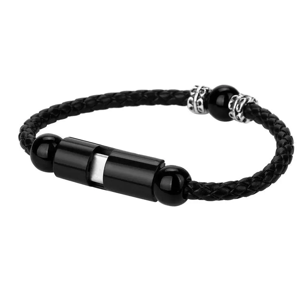 نوع-C جلد سوار شحن كابل مضفر المعصم الفرقة USB مزامنة البيانات شاحن الحبل لسامسونج غالاكسي جوجل بكسل ، LG نيكزس 5X