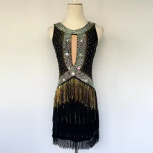 Латинских танцев сексуальная Алмаз спандекс алмаз латинские танцы платье для детей женщин латинские танцы платья S-4XL F111