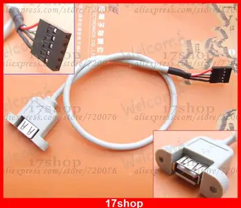 

2PCS 40CM CABLE LEAD USB FEMALE TO 5 Pin FEMALE SOCKET PC Computer Panel fixed