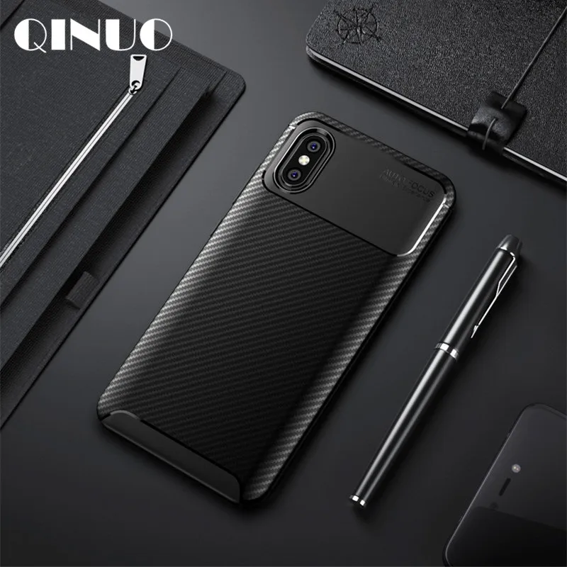 QINUO Матовый телефон случае из углеродного волокна для Xiaomi 6X A2 8SE тонкий мягкий