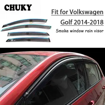 online Chuky 4 Pcs ABS Car Styling 7 Viseiras Da Janela Toldos Abrigos Escudo Chuva Para Volkswagen Golf 2014 2015 2016 2017 2018 Acessórios