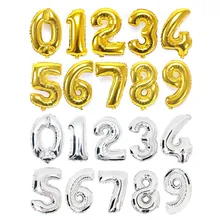 40 дюймов золотые серебряные воздушные шары из фольги в виде цифр гелиевый воздух надуваемый цифровой Большой Свадебный шар День Рождения украшения Поставки