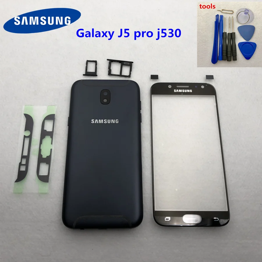 

For Samsung Galaxy J5 2017 J5 Pro J530F Full Housing Middle frame Battery Back cover J530 SM-J530F LCD Front Glass Lens + tool