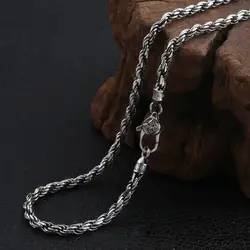Оптовая продажа S925 стерлингового серебра тренд Ретро тайское серебро ювелирные изделия шесть слов мантра веревка мужское ожерелье