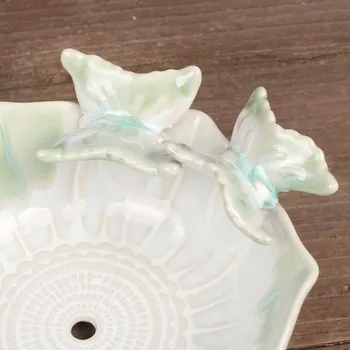 

Creative Flow Oil Small Fresh Butterfly Flower Pot Lotus Leaf Side Ceramic Fleshy Flower Pot Home Desktop Flower Pot European Bi