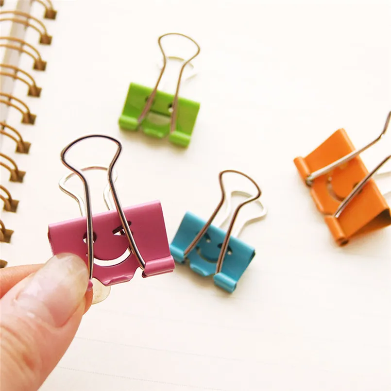 10PCS Useful Smile Binder Clips For Home Office Books File Paper Organizer Clip Food Bag Clips Note Clips Home Office #3d10 (6)