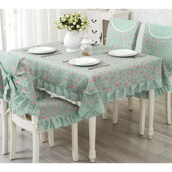 

9 Pcs/set Rectangle Table Cloth Home Decor Table Cover Elegant Pastoral Style Tablecloth Tableclothes For Party Dining Room 1Set