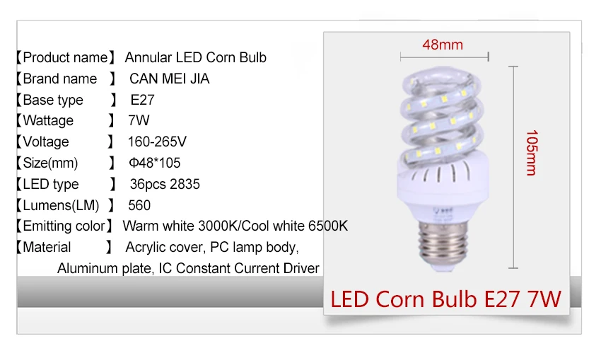 Яркий светодиодный светильник E27, лампа-кукуруза, 220В, 3 Вт, 5 Вт, 7 Вт, 9 Вт, 15 Вт, 24 Вт, 32 Вт, энергосберегающие лампы, эффективный светодиодный светильник Bombillas для дома