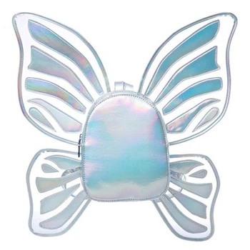 

Fashion Personality Fun Butterfly Modeling Transparent Pu Leather Zipper Ladies Backpack Casual School Backpack