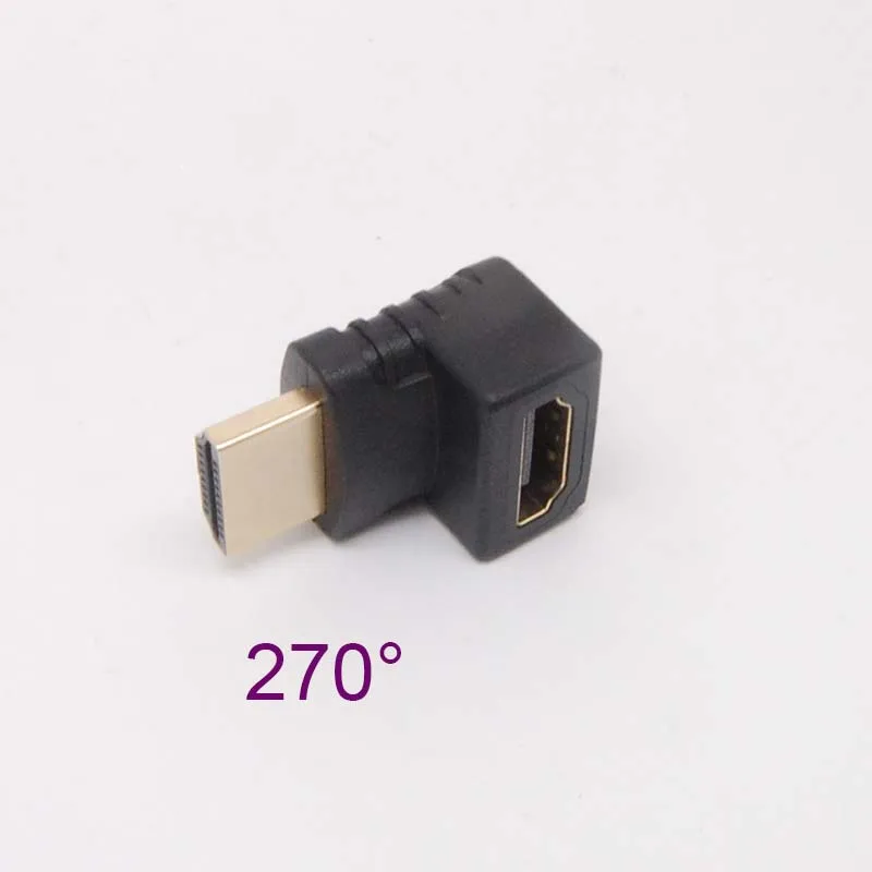 10 قطعة الذهب 1.4 HDMI الذكور إلى الإناث 270 درجة تحويل محول