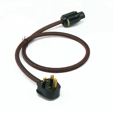 Hi-End Hifi Audio Power Cord with UK Plug Power Line Power Filter UK Power Cable hifi audio amp cable AC cable line hifi huiyishun ys 400 4 loads audio video amp splitter black ac 220v uk plug