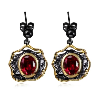 

lan palace boutique handcraft earrings AAA Cubic Zirconia black gold drop earring elegant jewelry for women free shipping