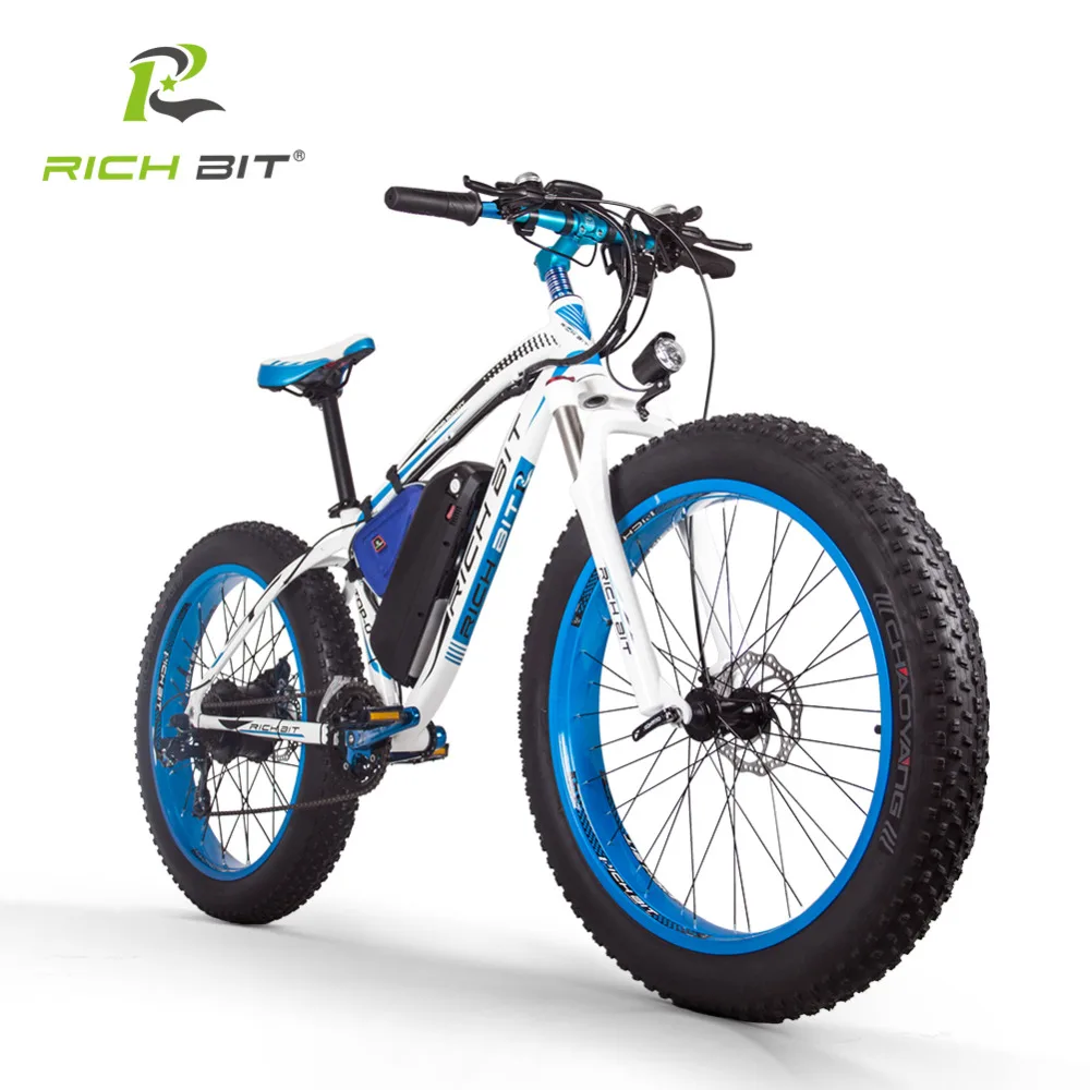 Sale RichBit RT-012 Plus Ebike With Bicycle LED Computer Powerful Snow Electric Bike 21 Speed 17AH 48V 1000W Electric Fat Tire Bike 3