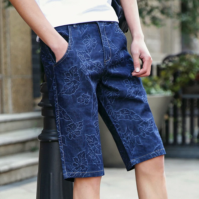 Летние грузовые шорты для мужчин slim fit мужские мешковатые шорты бренд уличная 29-40 Печать плед цветочный плюс размер джинсовые шорты для мужчин