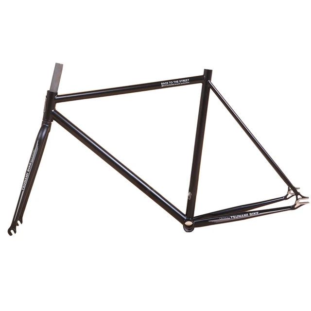 Cheap TSUNAMI  4130 Chrome molybdenum steel restoring Gold plating road bike 700C frame Fixed Gear Bike frame 54cm