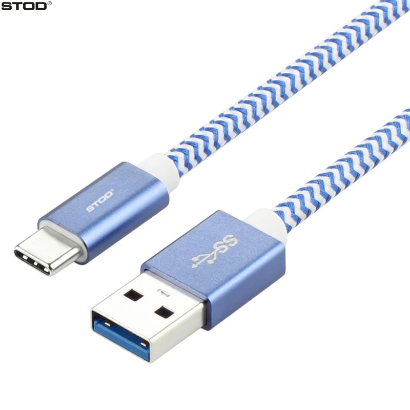 Кабель STOD USB 3,0 type-C для быстрой зарядки USB C, 3 А, 5 Гбит/с, для samsung Galaxy S8, S9, huawei, P20, Mi, 9, Oneplus, LG, G8, USB-C, провод - Цвет: Синий