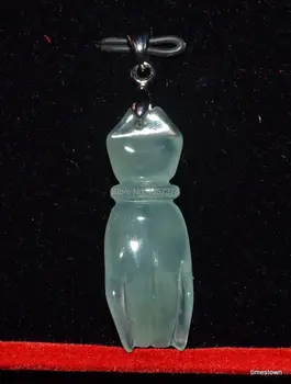 

Free shipping huij 002886 Stunning A++ Icy Jadeite Buddha hand Necklace Pendant Carving