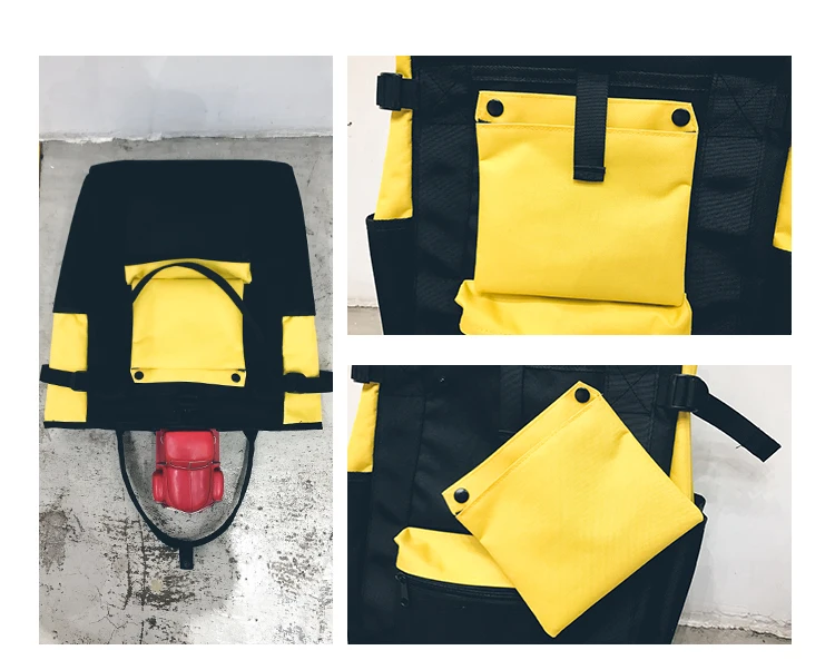 Dual Handbag Student School Bag Street Fashion High Capacity Backpack Wemen Oxford Fashion Men Panelled Hip-Hop Boy backpack09