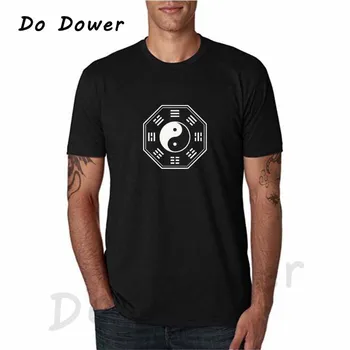 

New 2018 Fashion Summer Brand T Shirt Men Chinese Tai Chi Ink Ying Yang Printed Cotton T-shirts Short Sleeve O-Neck Tops Tees
