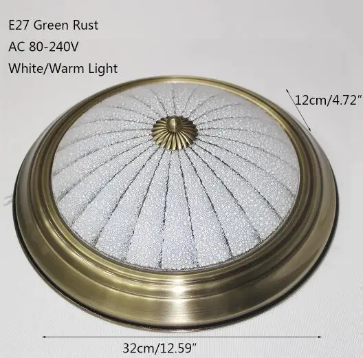 Винтажный промышленный потолочный светильник из железного стекла, светодиодный потолочный светильник 220 В большого размера для гостиной, спальни, ресторана, отеля - Цвет корпуса: green rust-C