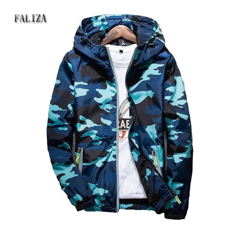 FALIZA 2019 Новый Для мужчин Курточка бомбер тонкий камуфляжные военные куртки