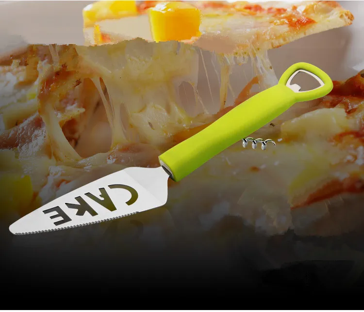 1 шт. Высококачественная зеленая ручка ABS из нержавеющей стали нож для сыра с открывалкой для вина инструменты для торта сырорезка для пиццы KX 172