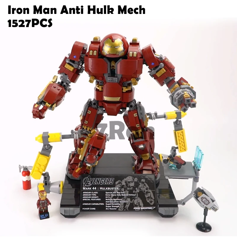 

Compatible with lego 76105 Model building kit 07101 10833 Supehero infinity war Iron Man Anti Hulk Mech toys hobbies gift