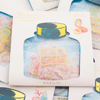AB42 Kawaii Cute Bottle Design Package Romantic Clear Mini Stickers Phone Bottle DIY Decorative Stick Label Kids Gift Decor