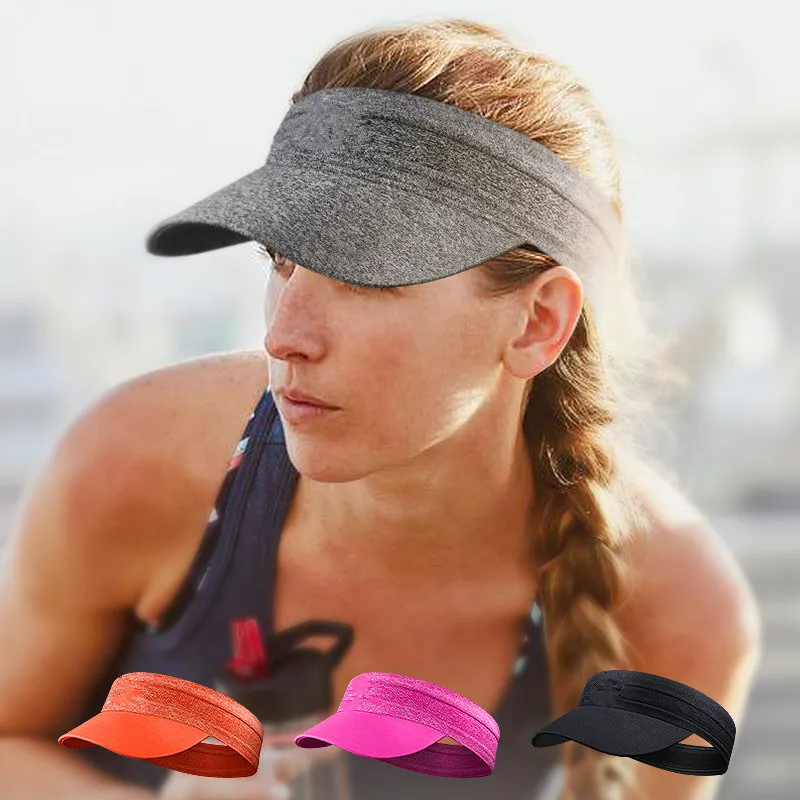 

Summer Sports Empty Top Hat Women Sweat-absorbent Hiking Visor Outdoor Ultralight Beach Cap UV Folding Sports Running Hat Men