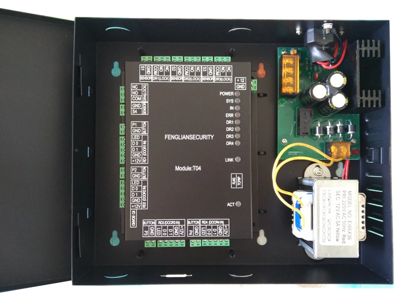 

32-bit TCP/IP four Door Control & power case,support software/ web / smart phone /tablet