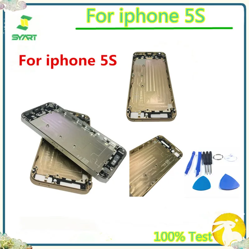 

5GS Back Battery Cover Middle Frame Bezel Chassis Batteries Case Rear Cover Shell Back Housing For iPhone 5S 5GS