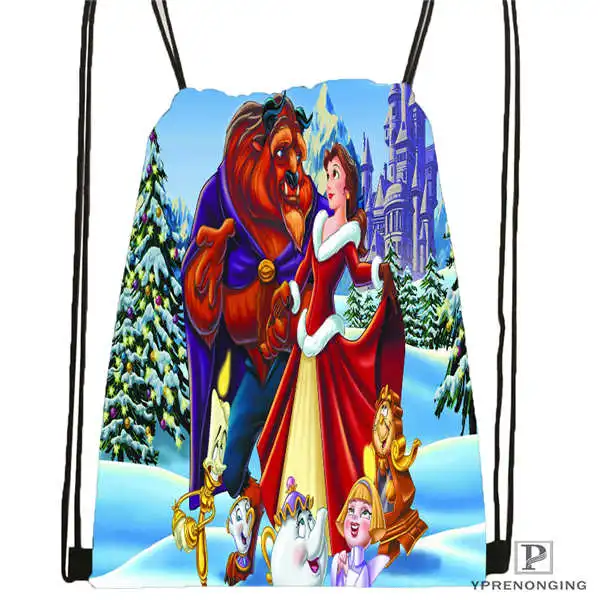 Custom beauty beast Drawstring Backpack Bag Cute Daypack Kids Satchel Black Back 31x40cm 180612 02 19