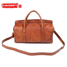 Женские сумки из натуральной кожи для растирания в руках, первый слой из воловьей кожи, Женская обернутая загорелая кожаная Ретро сумка на плечо, сумка-мессенджер