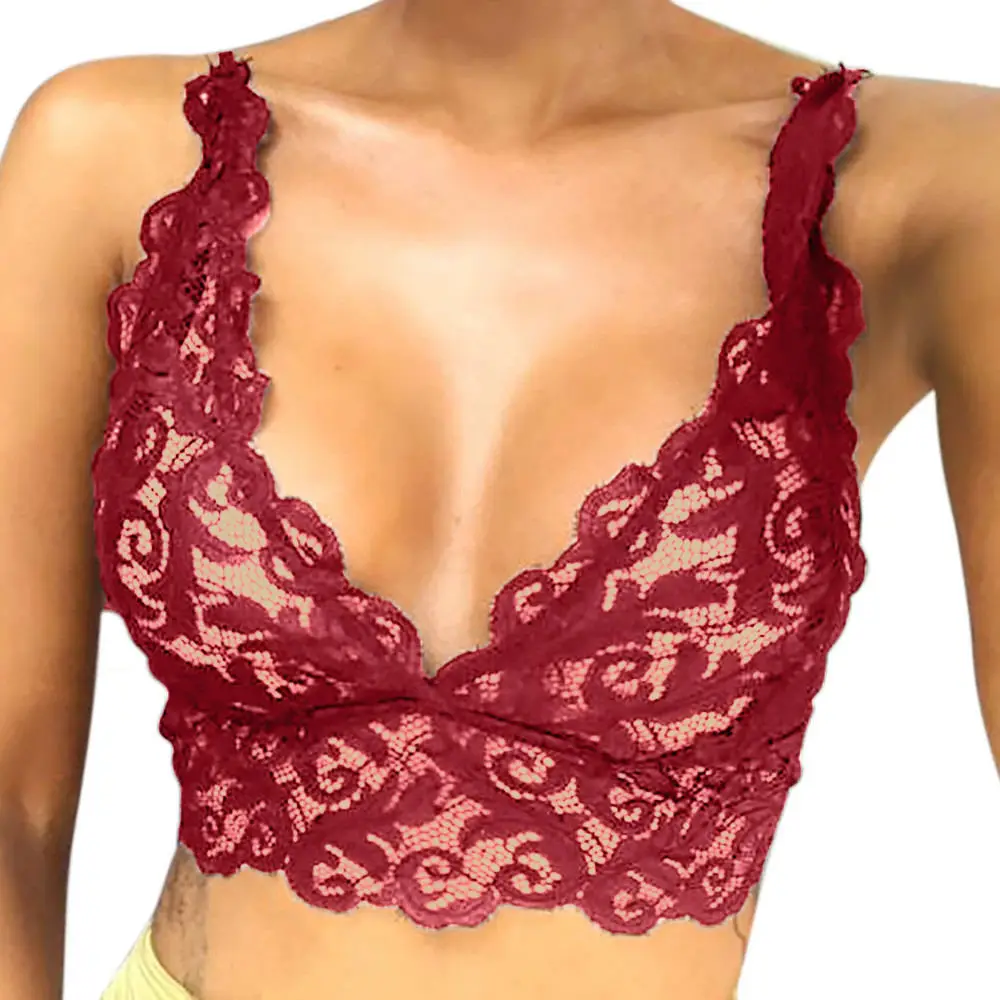 Fashion Women Lingerie Corset Sexy Lace Flowers Breathable Bralette Bralet Bra Mini Tank Cami Crop Underwear #J15 (5)