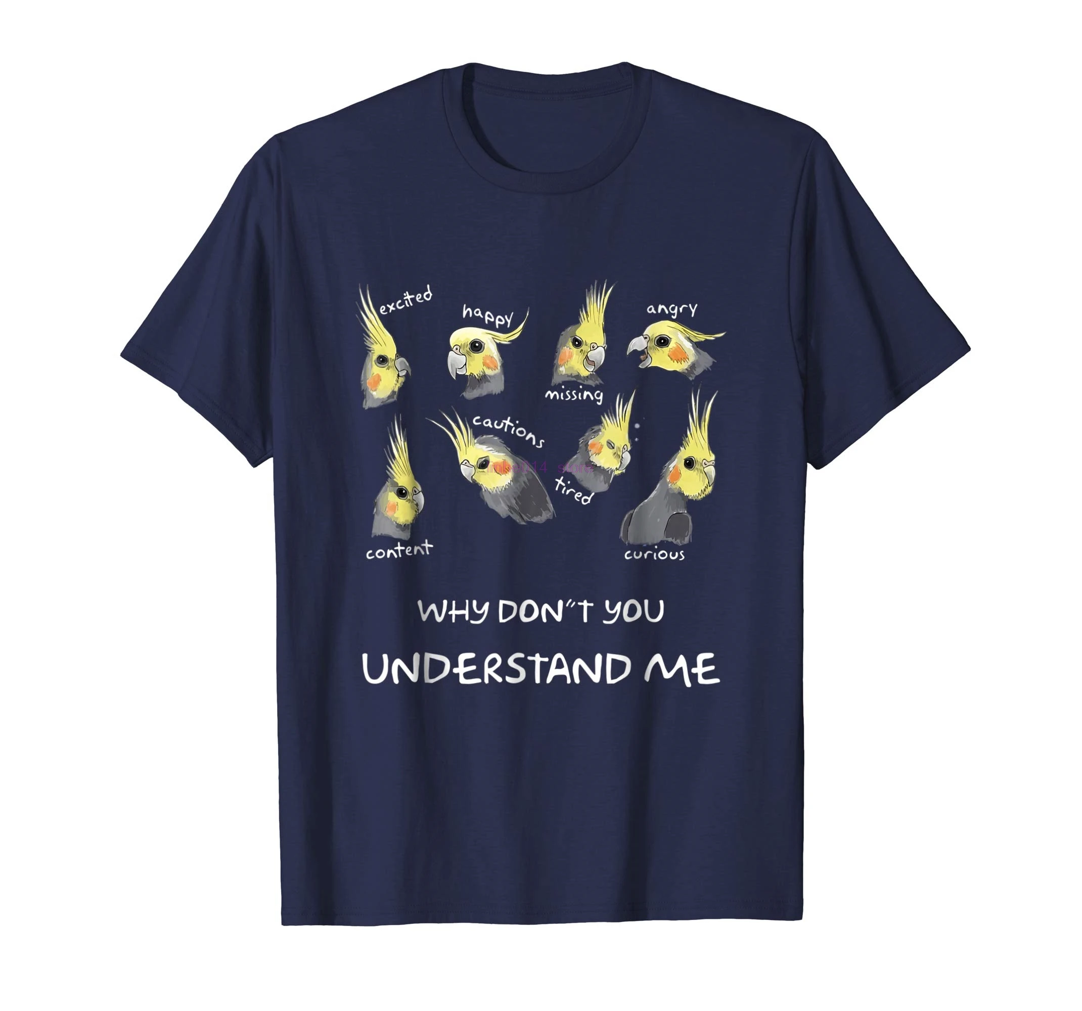 

brand men shirt Funny Cockatiel Emotions T Shirt, Cute Cockatiel T Shirt