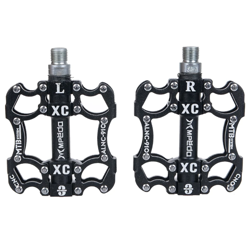 Mpeda Mountain Bike Bicycle Pedal MTB Flat Pedals Aluminum Alloy 4 Ball Bearings Ultralight