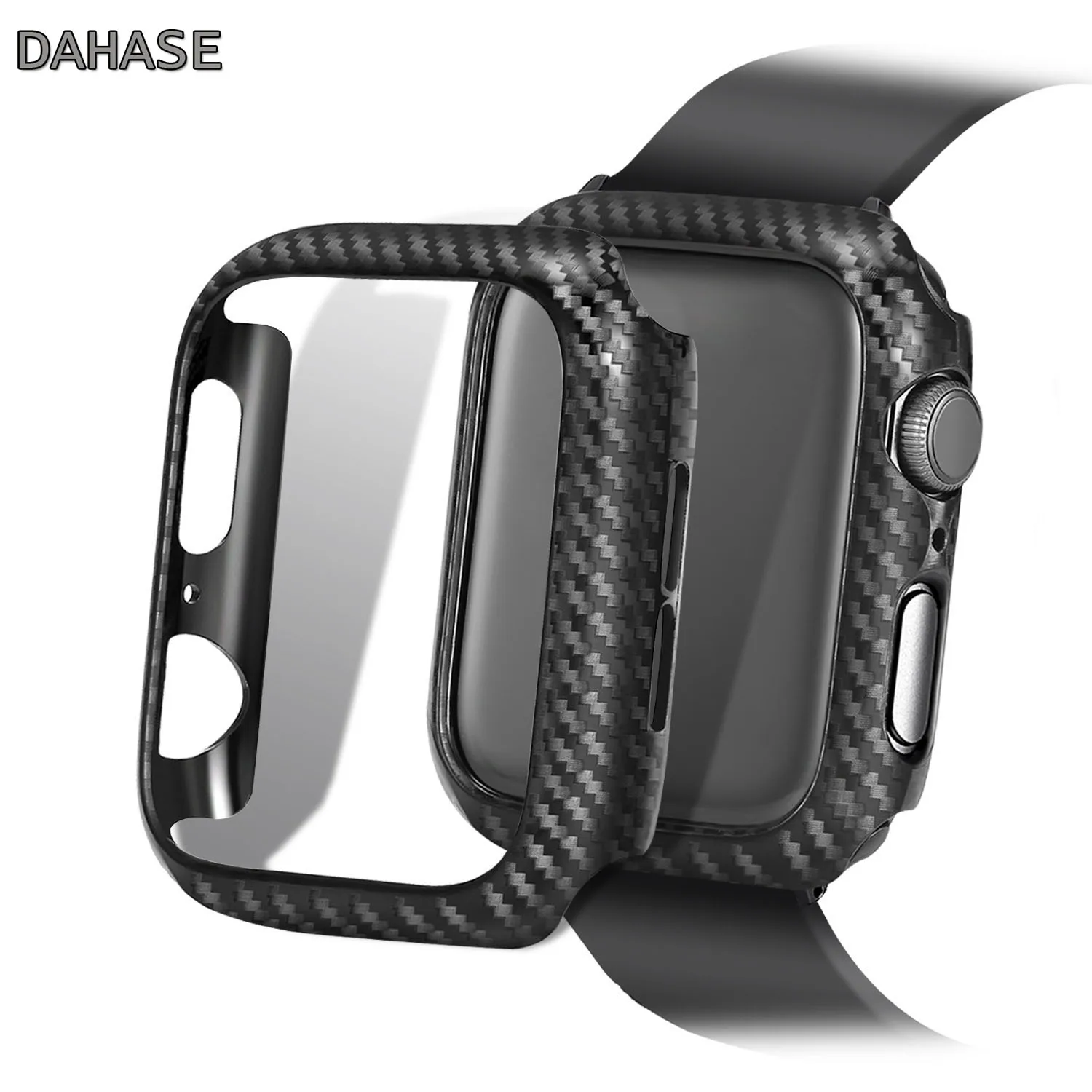 

Frame Carbon Fiber Watch Cover For Apple Watch 44mm 40mm 42mm 38mm Case Series 4 3 2 1 Protective Protect Shell Bumper