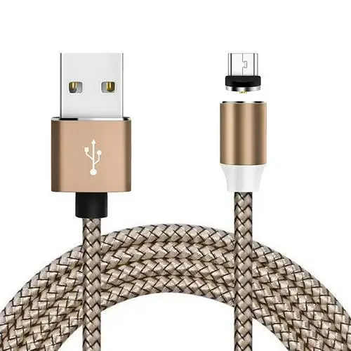 Магнитное зарядное устройство Micro USB кабель для iphoneexiaomi huawei Android мобильный телефон Быстрая зарядка магнит Microusb кабель для передачи данных провод - Цвет: Android gold