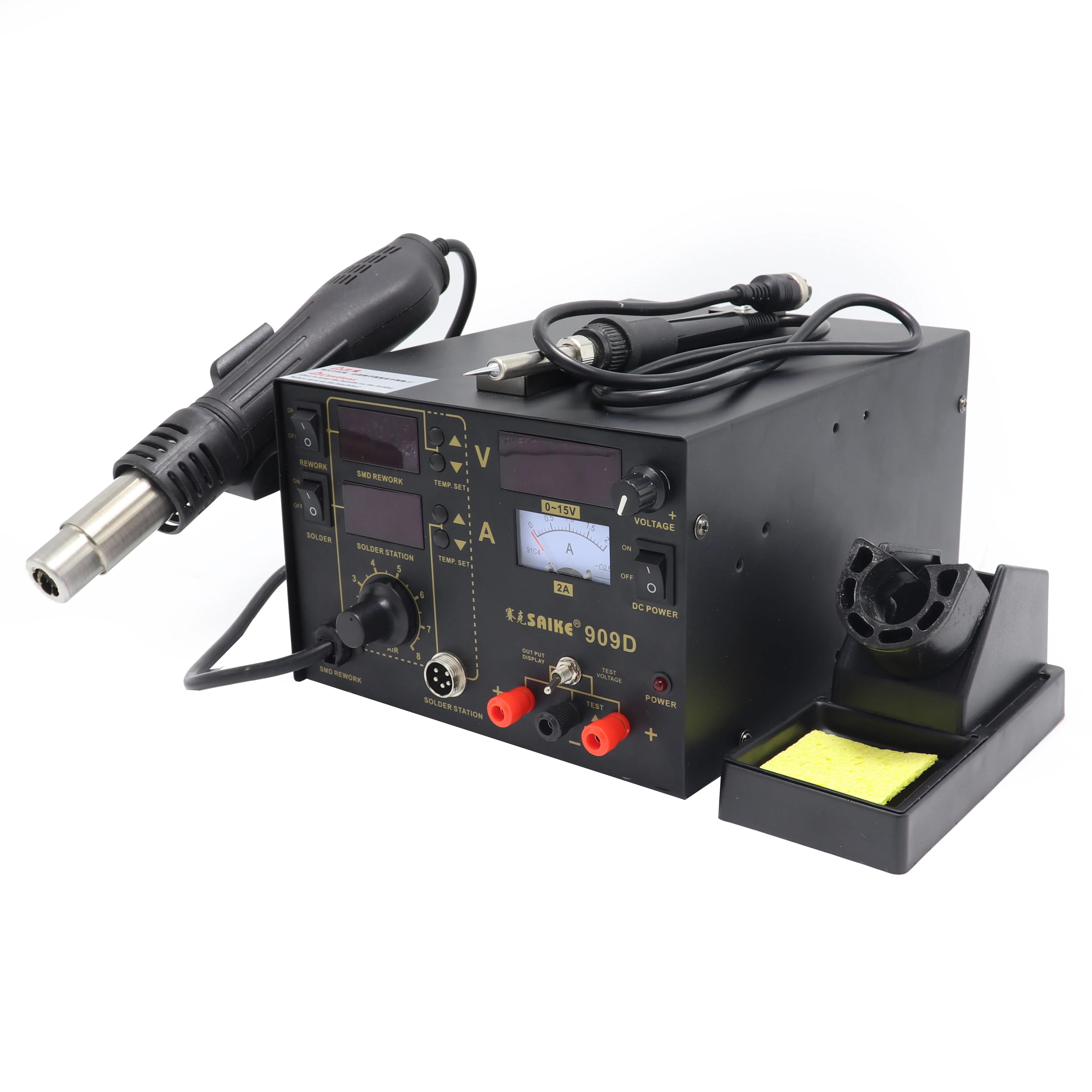 220V SAIKE909D rework station air hot air soldering station 2 in 1